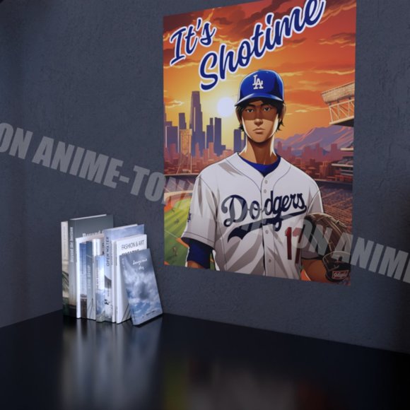 Shohei Ohtani anime style Los Angeles #17 Fan Art Poster 19x24 inches - Picture 1 of 3
